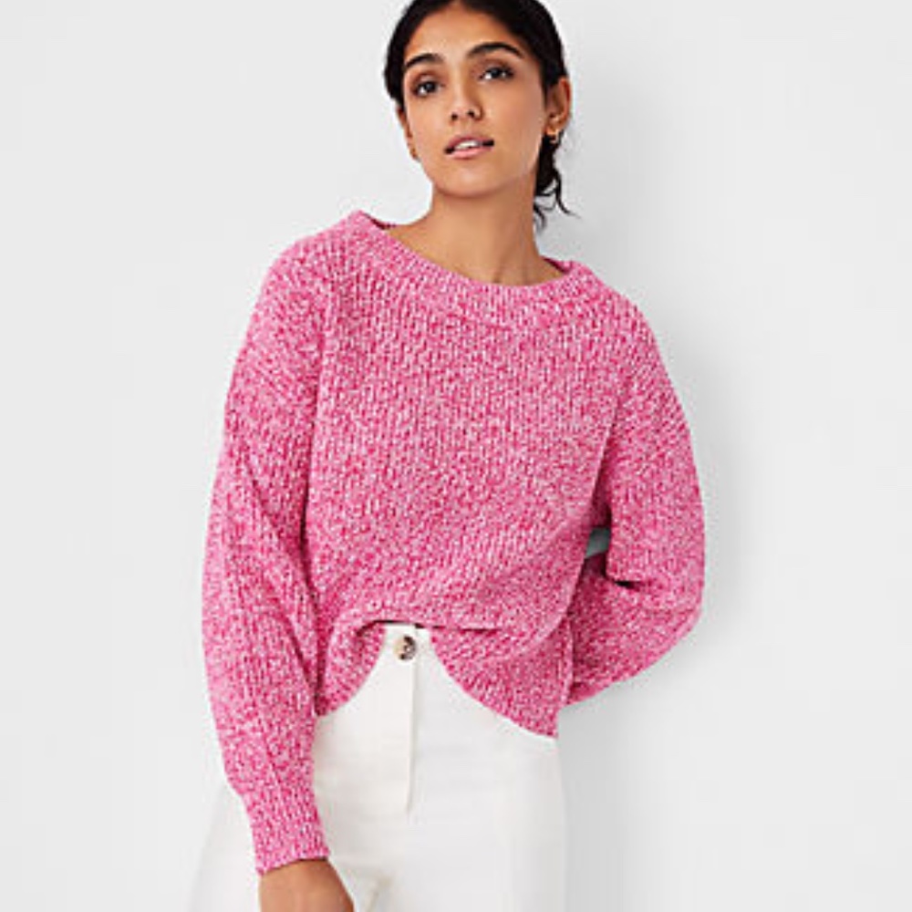 NWT Ann Taylor Marled Relaxed Sweater